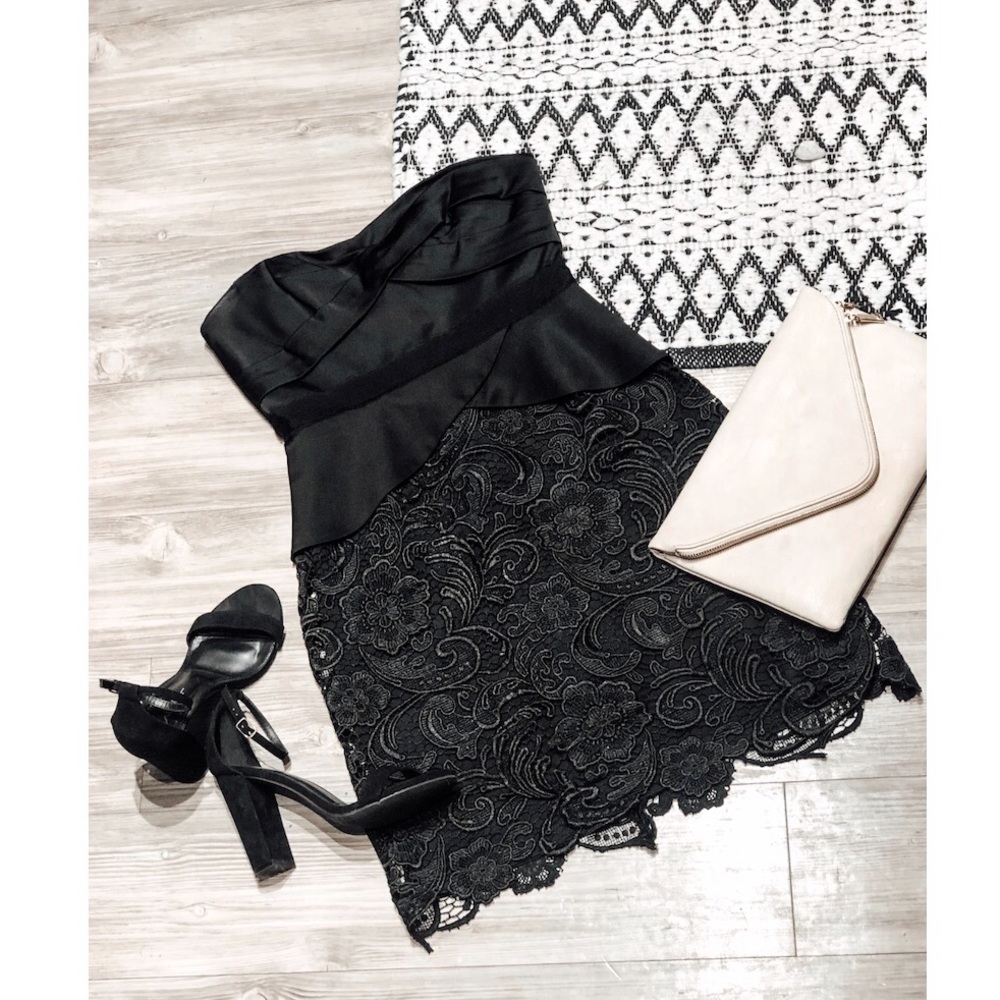 BCBGMAXAZRIA | Strapless Lace Cocktail Dress